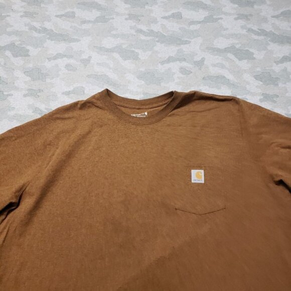 Carhartt Shirt Mens 3XL Brown Pockets Relaxed Fit Short Sleeve Workwear - Picture 3 of 12